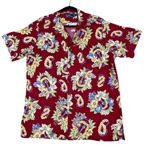 Polo Ralph Lauren Floral Lei Ukulele Hawaiian Preppy Summer Fun Camp Shirt  Sz M
